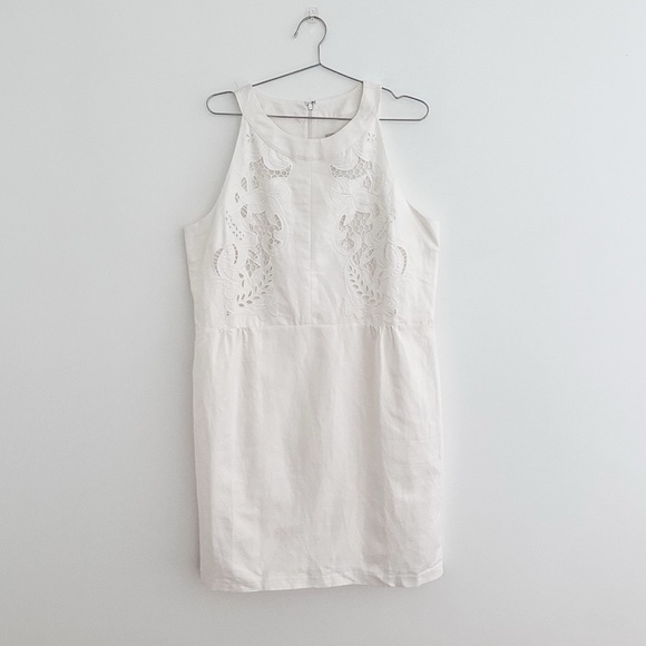 Ann Taylor Loft Linen Blend Halter Top Lace Dress NWT - Picture 1 of 8